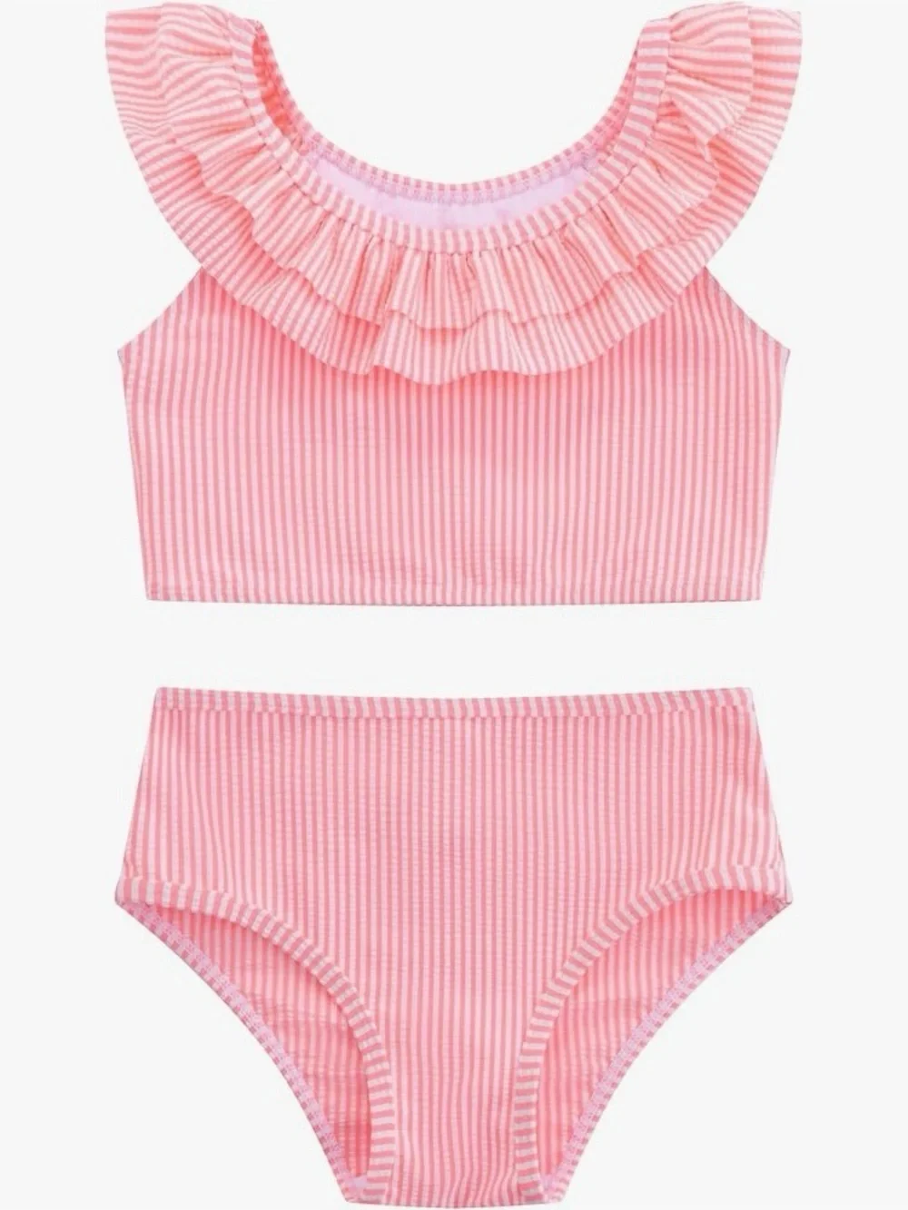 Toddler Girls Pink Ruffle High-Waist Bikini Set NWT